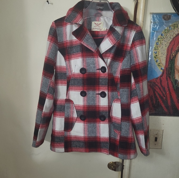 Faded Glory Women's Double-Breasted Faux Wool Peacoat with Hood XS - Picture 2 of 12